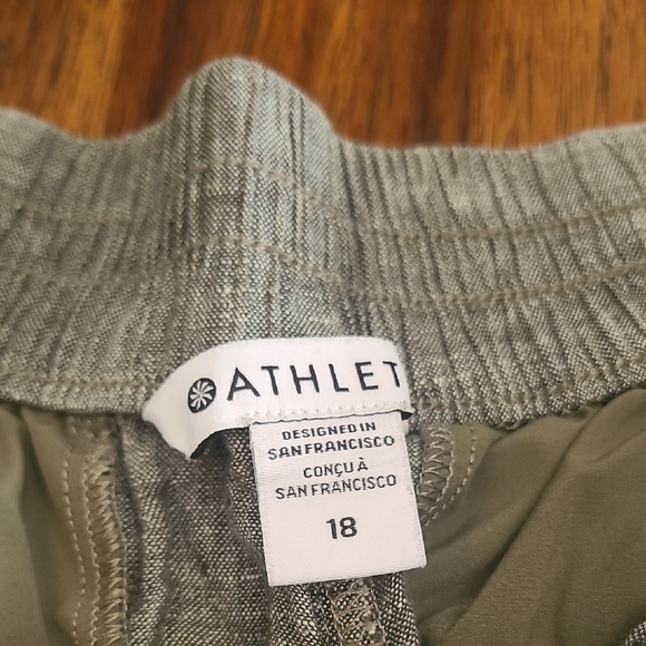 ATHLETA Womens Sz 18 Linen Olive Green Shorts - Picture 3 of 3